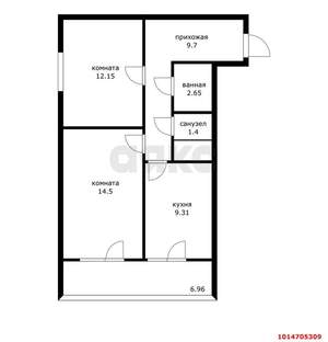 2-к квартира, вторичка, 57м2, 20/24 этаж