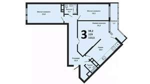 3-к квартира, вторичка, 114м2, 11/22 этаж