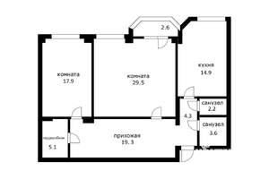 2-к квартира, вторичка, 96м2, 14/16 этаж