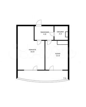 1-к квартира, вторичка, 43м2, 19/22 этаж