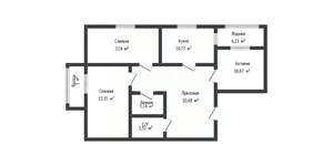 3-к квартира, вторичка, 75м2, 8/16 этаж