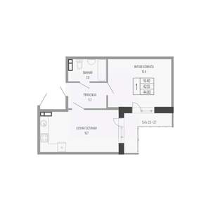 1-к квартира, вторичка, 45м2, 8/17 этаж