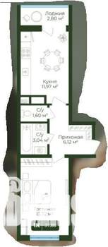 1-к квартира, вторичка, 39м2, 4/9 этаж