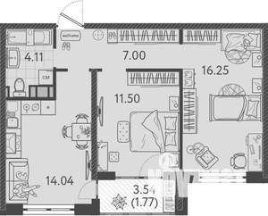 2-к квартира, вторичка, 55м2, 4/9 этаж