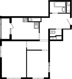 2-к квартира, вторичка, 55м2, 22/25 этаж