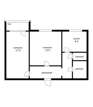 2-к квартира, вторичка, 49м2, 4/10 этаж