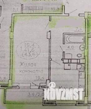 1-к квартира, вторичка, 42м2, 9/9 этаж