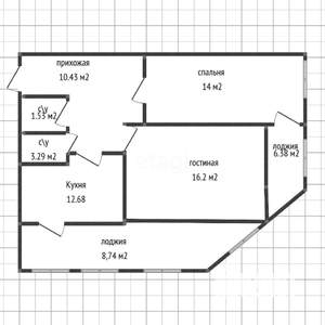 2-к квартира, вторичка, 57м2, 10/24 этаж