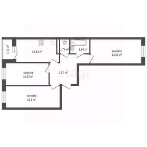 3-к квартира, вторичка, 81м2, 5/8 этаж