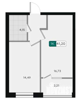 1-к квартира, вторичка, 41м2, 7/9 этаж
