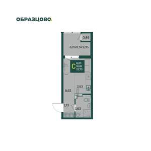 Студия квартира, вторичка, 23м2, 6/18 этаж