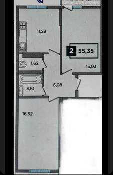 2-к квартира, вторичка, 57м2, 10/19 этаж