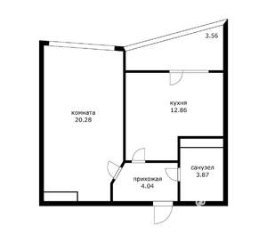 1-к квартира, вторичка, 45м2, 17/17 этаж