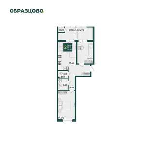 2-к квартира, вторичка, 59м2, 4/18 этаж