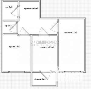 2-к квартира, вторичка, 60м2, 13/16 этаж