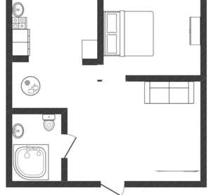 1-к квартира, вторичка, 42м2, 1/12 этаж
