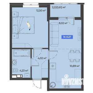 1-к квартира, вторичка, 41м2, 5/5 этаж