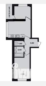 2-к квартира, вторичка, 48м2, 3/14 этаж