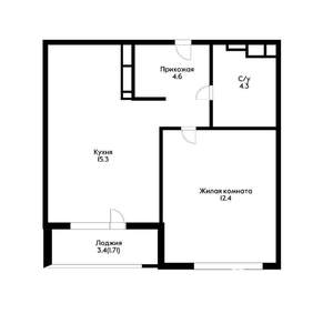 1-к квартира, вторичка, 36м2, 22/24 этаж
