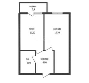 1-к квартира, вторичка, 33м2, 2/3 этаж