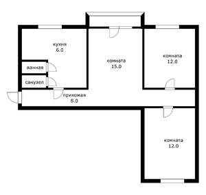 2-к квартира, вторичка, 54м2, 4/6 этаж