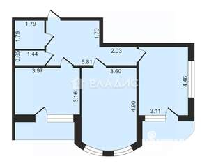 2-к квартира, вторичка, 76м2, 8/16 этаж
