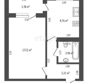 1-к квартира, вторичка, 35м2, 3/5 этаж