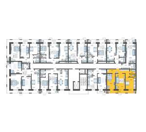 2-к квартира, строящийся дом, 68м2, 2/12 этаж