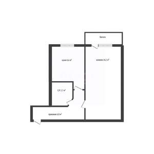1-к квартира, вторичка, 35м2, 5/5 этаж