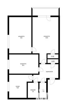 3-к квартира, вторичка, 55м2, 5/5 этаж