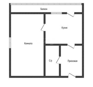 1-к квартира, вторичка, 26м2, 3/5 этаж
