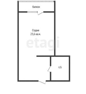Студия квартира, вторичка, 23м2, 12/16 этаж