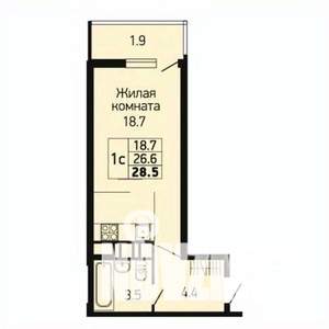 Студия квартира, вторичка, 26м2, 21/24 этаж