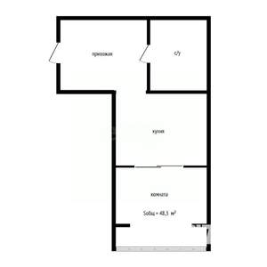 Студия квартира, вторичка, 48м2, 2/7 этаж