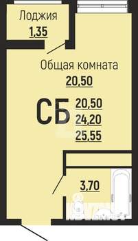 Студия квартира, вторичка, 26м2, 9/24 этаж