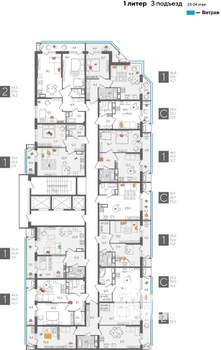 1-к квартира, вторичка, 45м2, 23/24 этаж