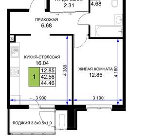 1-к квартира, вторичка, 44м2, 2/16 этаж