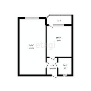 1-к квартира, вторичка, 49м2, 7/17 этаж