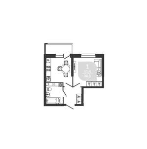 1-к квартира, вторичка, 31м2, 1/24 этаж