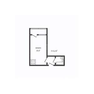Студия квартира, вторичка, 21м2, 3/8 этаж
