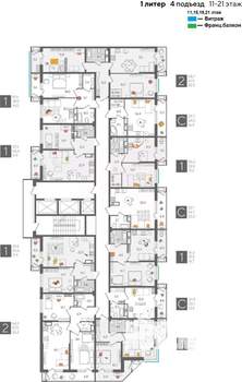1-к квартира, вторичка, 47м2, 19/24 этаж