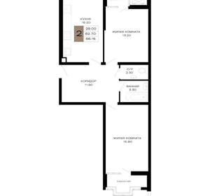 2-к квартира, вторичка, 66м2, 3/21 этаж
