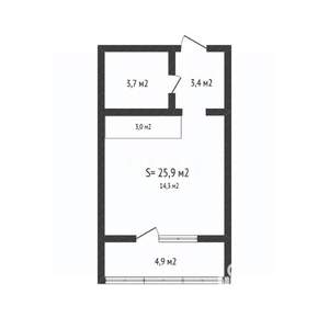Студия квартира, вторичка, 20м2, 16/16 этаж