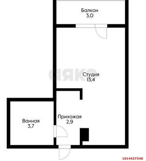 Студия квартира, вторичка, 24м2, 4/16 этаж