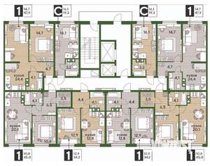 1-к квартира, вторичка, 48м2, 4/16 этаж