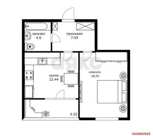 1-к квартира, вторичка, 45м2, 3/23 этаж