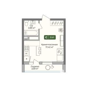 Студия квартира, вторичка, 22м2, 5/10 этаж