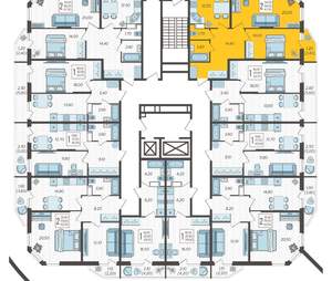 2-к квартира, строящийся дом, 67м2, 2/16 этаж