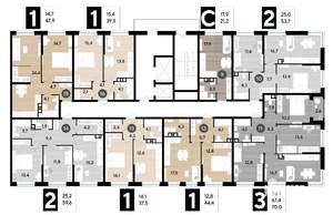 2-к квартира, строящийся дом, 54м2, 4/16 этаж