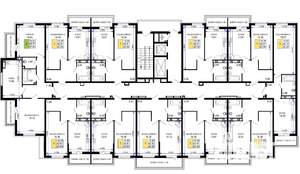 1-к квартира, строящийся дом, 45м2, 9/15 этаж